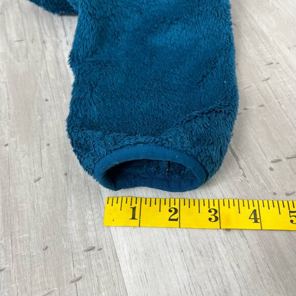 North Face Teal Blue Long Sleeve Zip Up Pockets Fleece Sweater Jacket Small - Picture 15 of 15